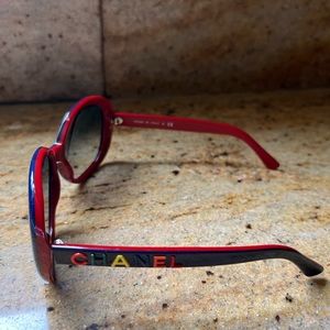 Authentic CHANEL  Blue and red Interlocking CC Logo Sunglasses